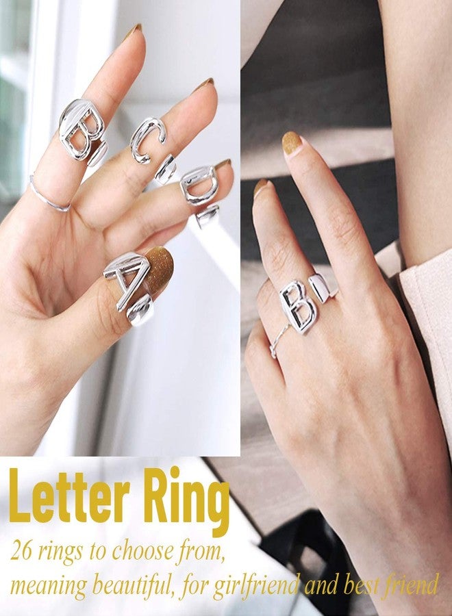 KeyStyle Platinum V Initial Ring, Nickle Free Dainty Letter Alphabet Jewelry Gift for Women - Image 5